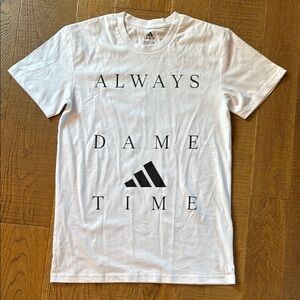Adidas White 'Always Dame Time' Men's Tee